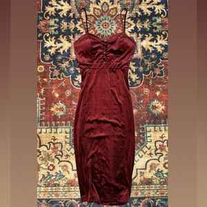 red velvet dress